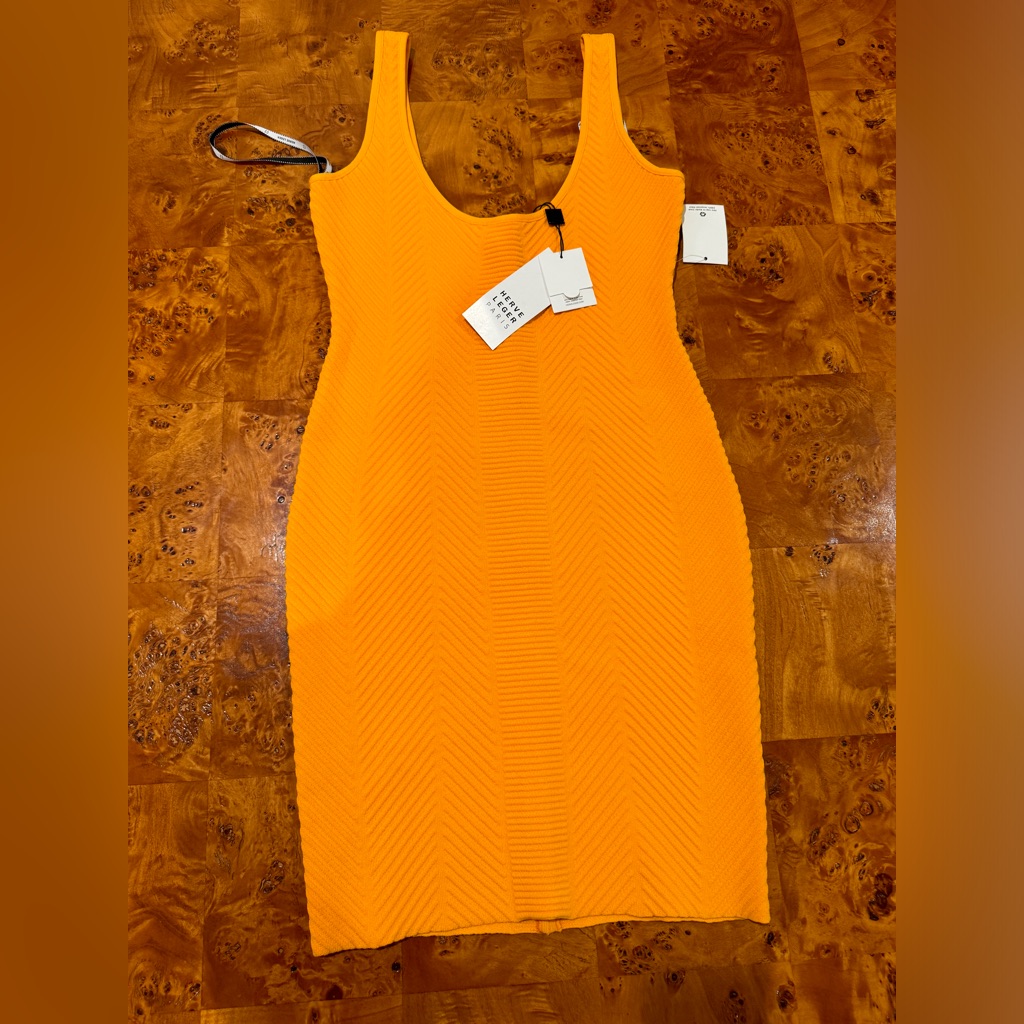 Herv Lger Ottoman Scoopneck Mini Dress